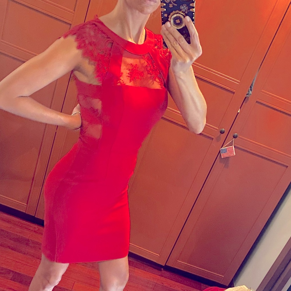The Kooples lace red dress